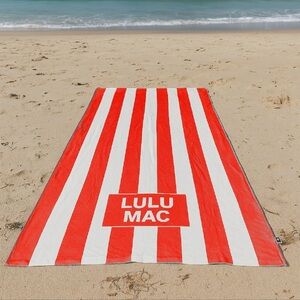 Lulu Mac Red Darby Beach Towel